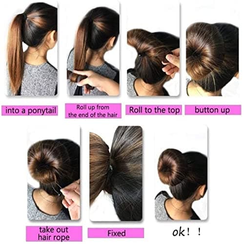 3 Pcs Hair Styling Tools: Foam Ring Shaper, Donut Bun, Long Nylon Holder (3 Multicolor)