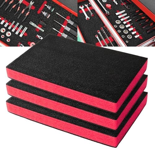 Precision Defined Tool Box Foam - Protective Inserts, Polyethylene Tool Foam, Cushion Insert for Toolboxes - 18" Black/Blue (3 pack)  
Precision Defined Tool Box Foam - Protective Inserts, Polyethylene Tool Foam, Cushion Insert for Toolboxes - Black/