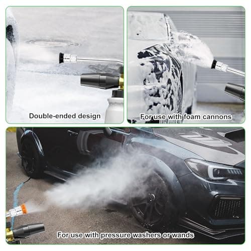 Dual Quick Connect Foam Cannon Nozzle for Pressure Washer with Car Soap Wand