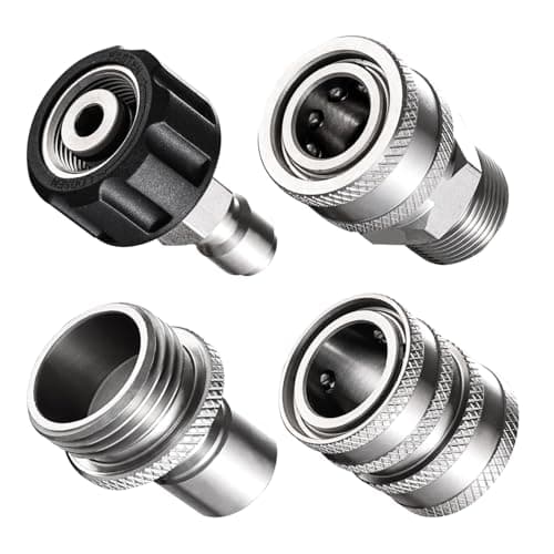 Selkie 8-Pack 14mm to 3/8" Quick Connect Fittings & 3/4" to 1/2" Adapter Set for Pressure Washers