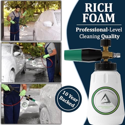 Professional Car Foam Blaster, Heavy Duty 1L Green, Wide Neck & Adjustable Spray