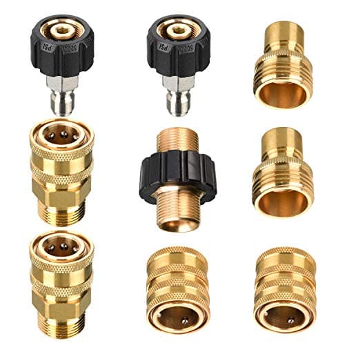 Tool Daily M22 to 3/8 Inch Quick Connect Pressure Washer Adapter Set, 9 Pack