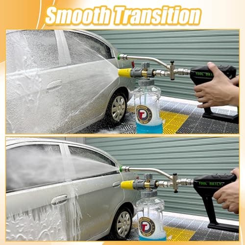 High Pressure Foam Cannon for Pressure Washer with Dual Connectors and Adjustable Soap Function
| Adjustable Soap Cannon Accessory for Pressure Washers with M22-14 and 1/4” Quick Connect Fittings
| Foam Cannon with 1.1mm Orifice Nozzle for Pressure