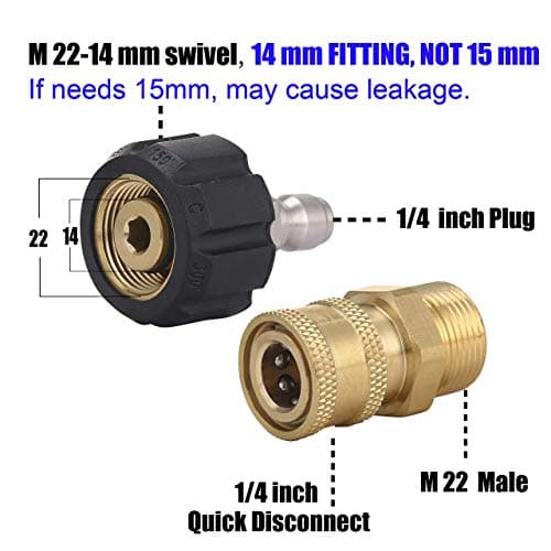 M MINGLE Pressure Washer Adapter Set: Quick Connect Gun to Wand M22