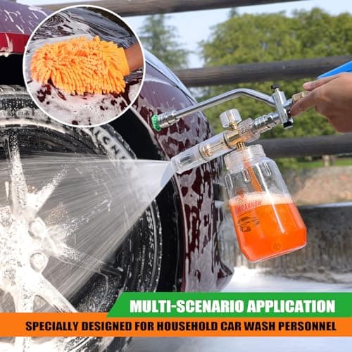 5 Nozzle Pressure Washer Foam Cannon with Quick Connect, Dual Connector Snow Foam Lance