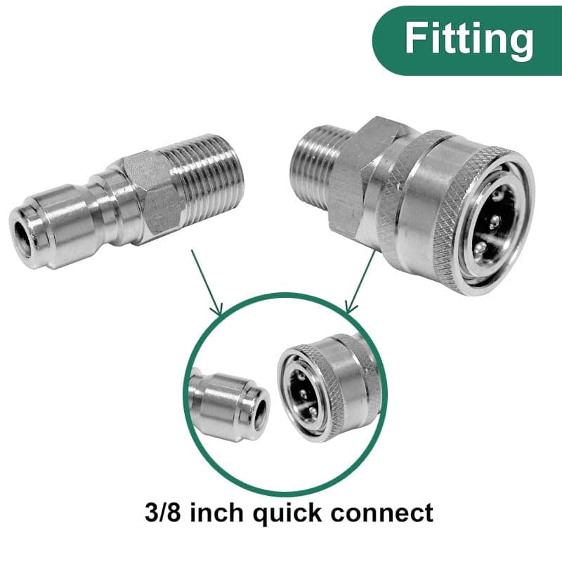 3/8 Quick Connect Fittings Kit for Pressure Washers, 8 Pieces Female & Male Thread