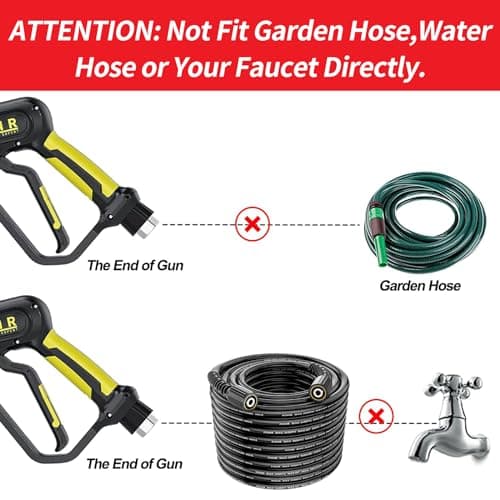POHIR 3600 PSI Pressure Washer Gun with 50FT Hose Kit & 15in Wand Parts 7 Nozzles Quick Connect Set