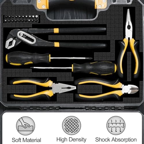 4P Pick and Pluck Pre-Cubed Foam Sheets, Customizable Size, Tool Interlock Box & Camera Storage Cushion Pads (16x12x0.4