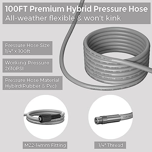 Giraffe Tools 100FT Pressure Washer Hose for Grandfalls Plus+ or Pro
