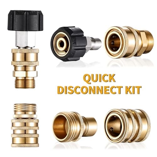 Selkie 8-Pack 14mm to 3/8" Quick Connect Fittings & 3/4" to 1/2" Adapter Set for Pressure Washers