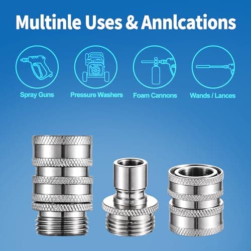 Feng Pai 3/4" Stainless Steel Water Hose Quick Connect Set, 4PCS Great for RV or Pressure Washer