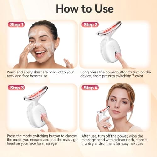 Red-Light-Therapy Facial Massager with 7 Color Modes for Skin Care & Face Sculpting
