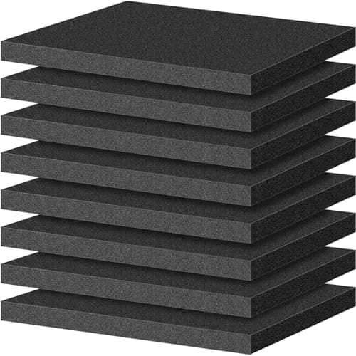 ToLanbbt Polyurethane Foam Sheets, 16 x 12 x 1 Inch Black Case Padding