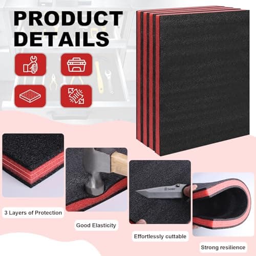 DGSL Camera Toolbox Storage 3 Pack Foam Inserts for Cases
| DGSL Cuttable Polyethylene Storage Sheets for Tool Shadow Organizer
| DGSL Tool Box Foam Inserts 16x12x2 In for Camera Cases