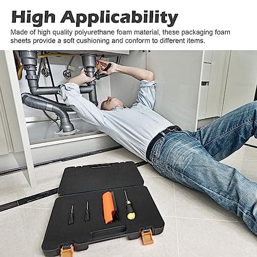 16x12x1.5 Inch Polyurethane Foam Sheets for Toolboxes and Cases