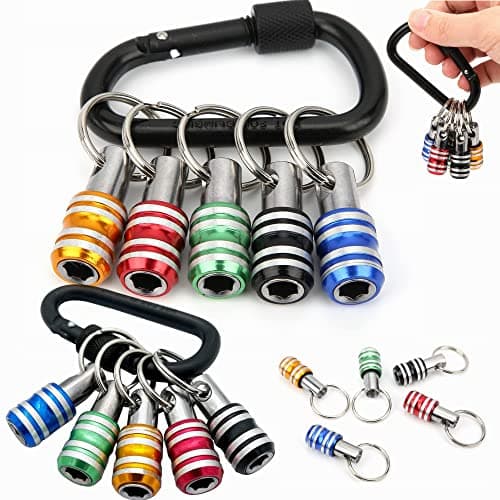 12PCS 1/4 Socket Hex Shank Screwdriver Bit Holders, Quick Release for Impact Driver & Drill Bit Keychain Extension Bar