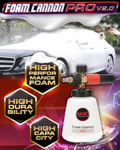 MJJC Foam Cannon Pro V2.0 - Thick Snow Foam for Pressure Washer (1/4" Quick Connector + SOAP Sample)