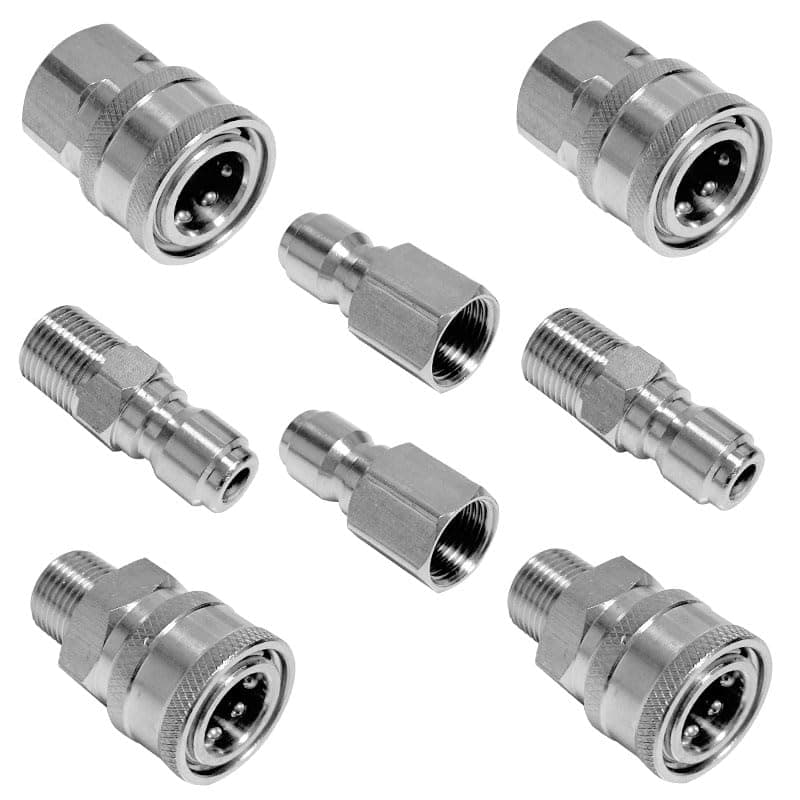 3/8 Quick Connect Fittings Kit for Pressure Washers, 8 Pieces Female & Male Thread