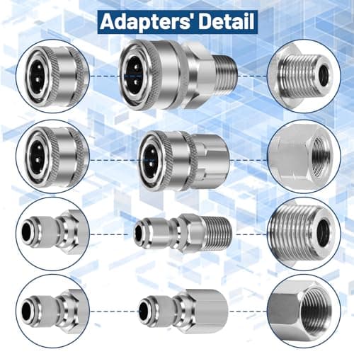 11 Pack 3/8" NPT Quick Connect Pressure Washer Fittings & Adapters
