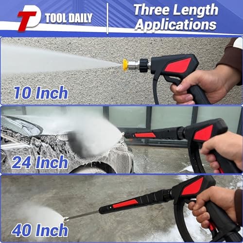 Tool Daily Pressure Washer Gun with Quick Connect, Foam Cannon & 3 Extension Wands, 16 Inch