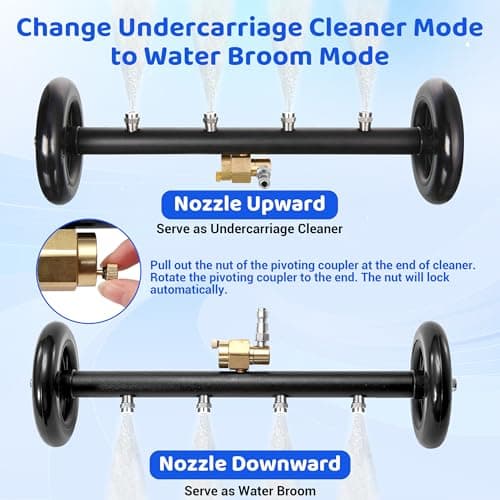 16-Inch Dual-Function Pressure Washer Attachment for Undercarriage Cleaning