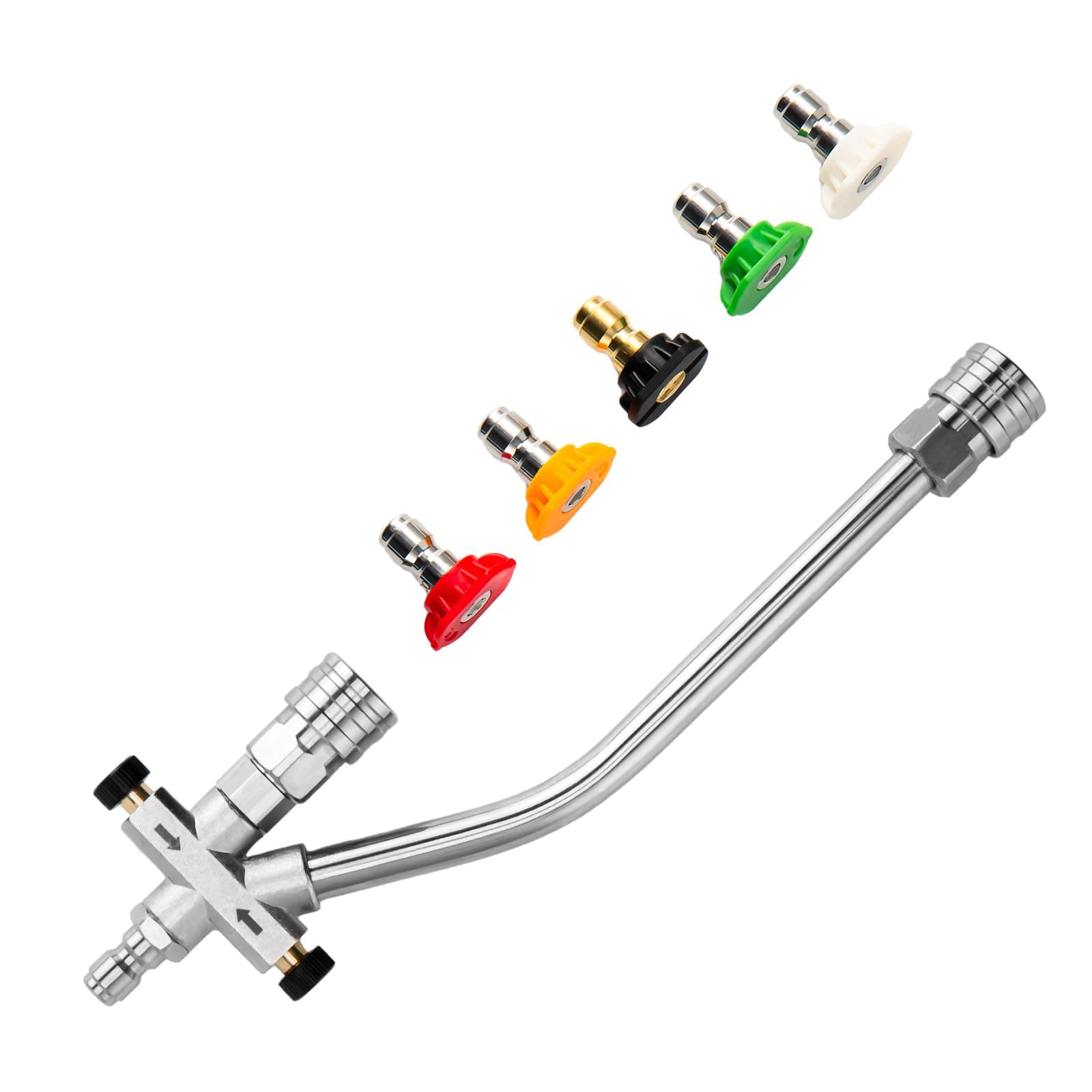 Dual-Connector Foam Cannon Attachment for Pressure Washers, 5 Nozzles, Quick Connect, Car Wash Compatible