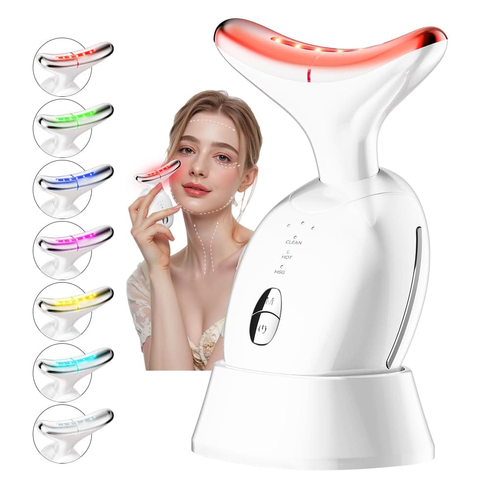 Red-Light-Therapy Facial Massager with 7 Color Modes for Skin Care & Face Sculpting