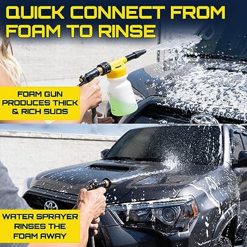 Foam King™ Car Wash Foam Gun & Microfiber Mitt, Garden Hose Attachment