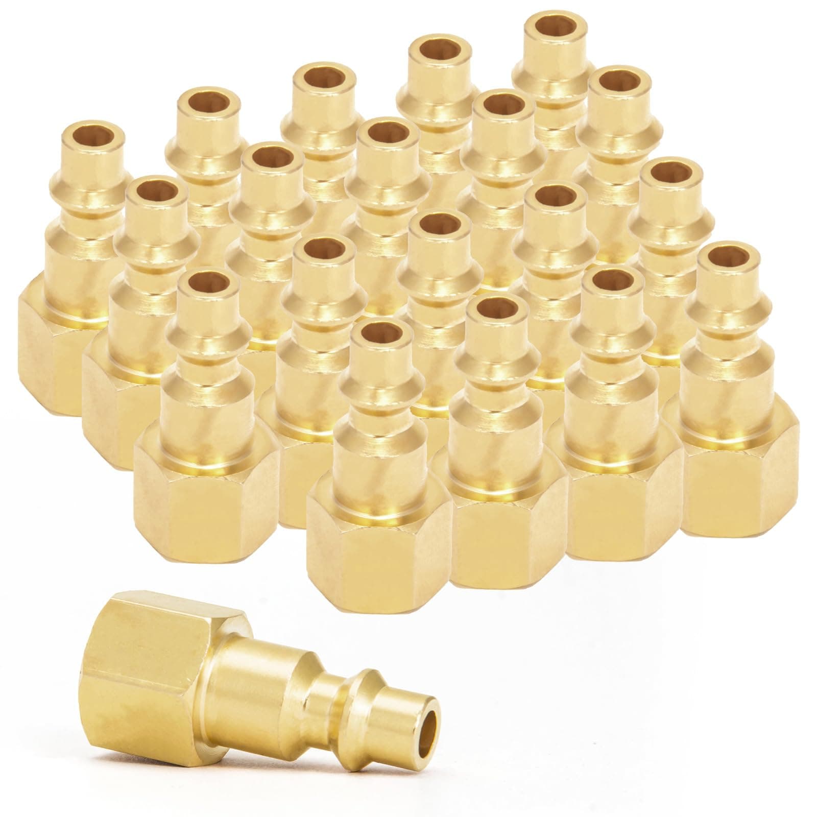 Kodilin 20pcs Solid Brass Air Compressor Female FNPT Plug Kits