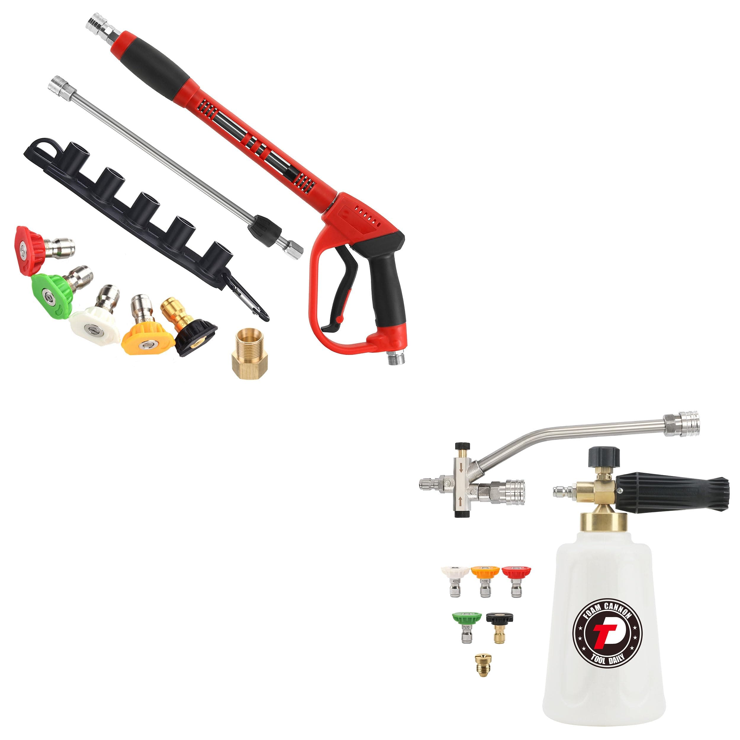 Daily Deluxe Pressure Washer Gun with Foam Cannon & Replacement Wand Extension