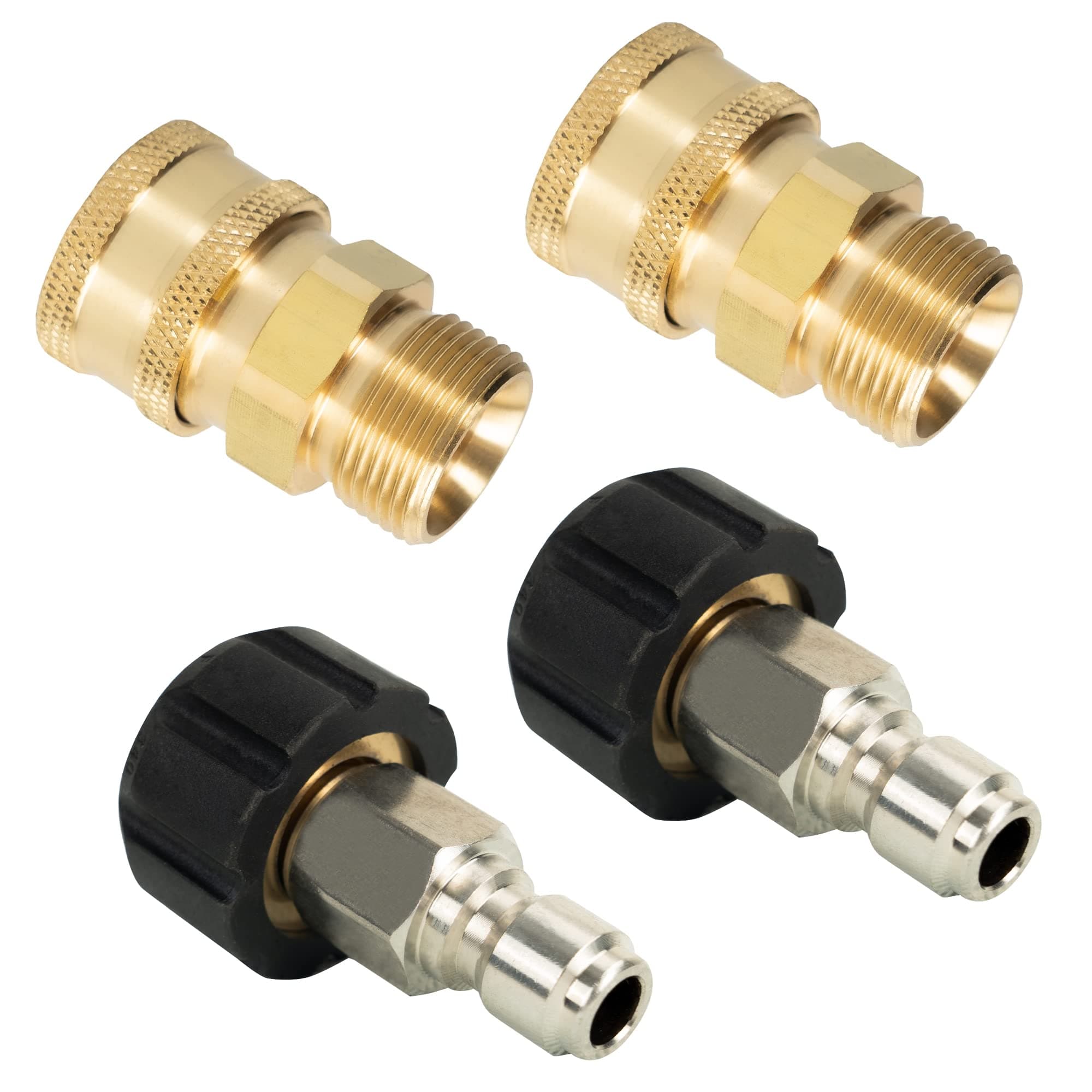 4 Pack 5000 PSI Metric M22 14mm to 3/8" Quick Connect Kit