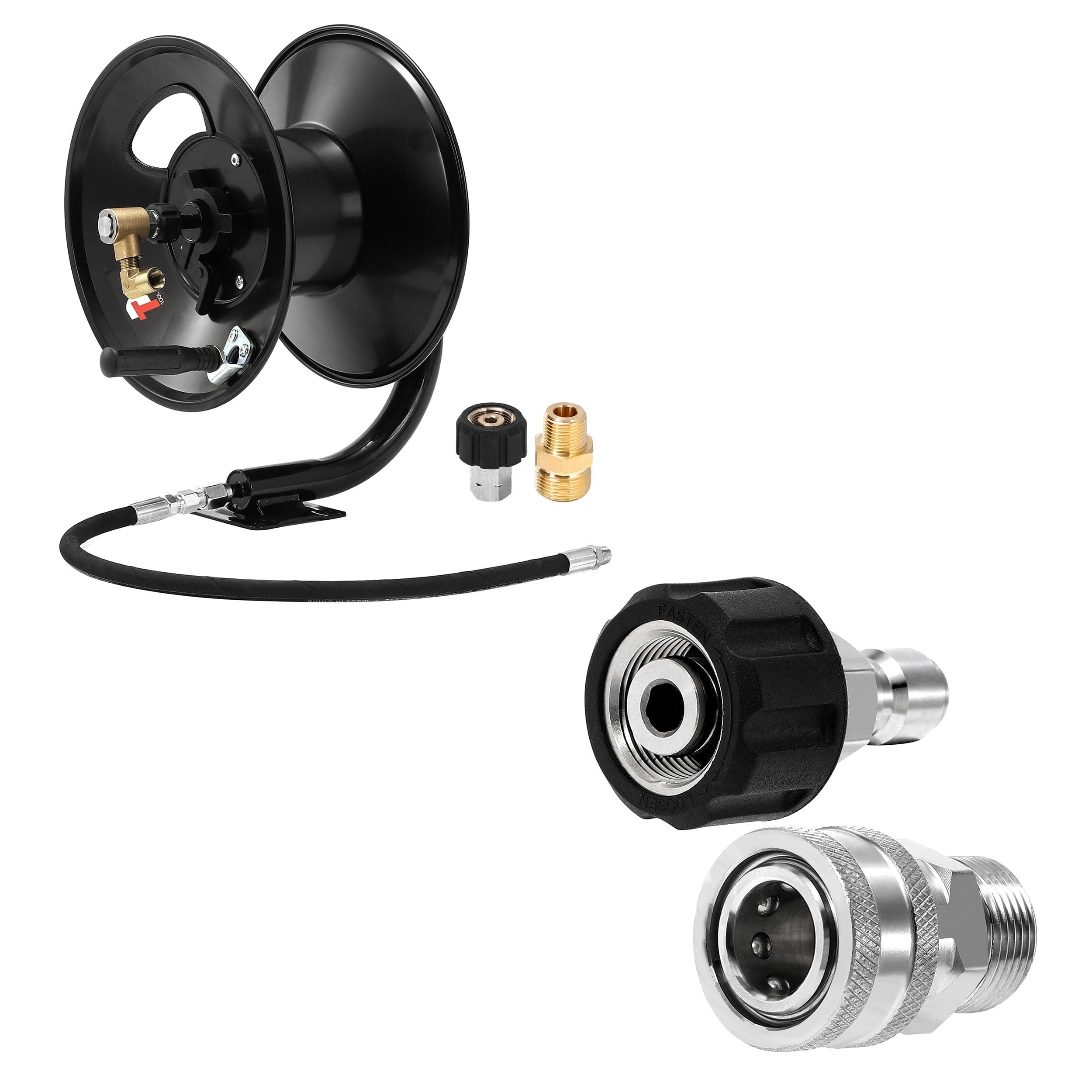 Tool Daily Pressure Washer Hose Reel & Adapter Set
