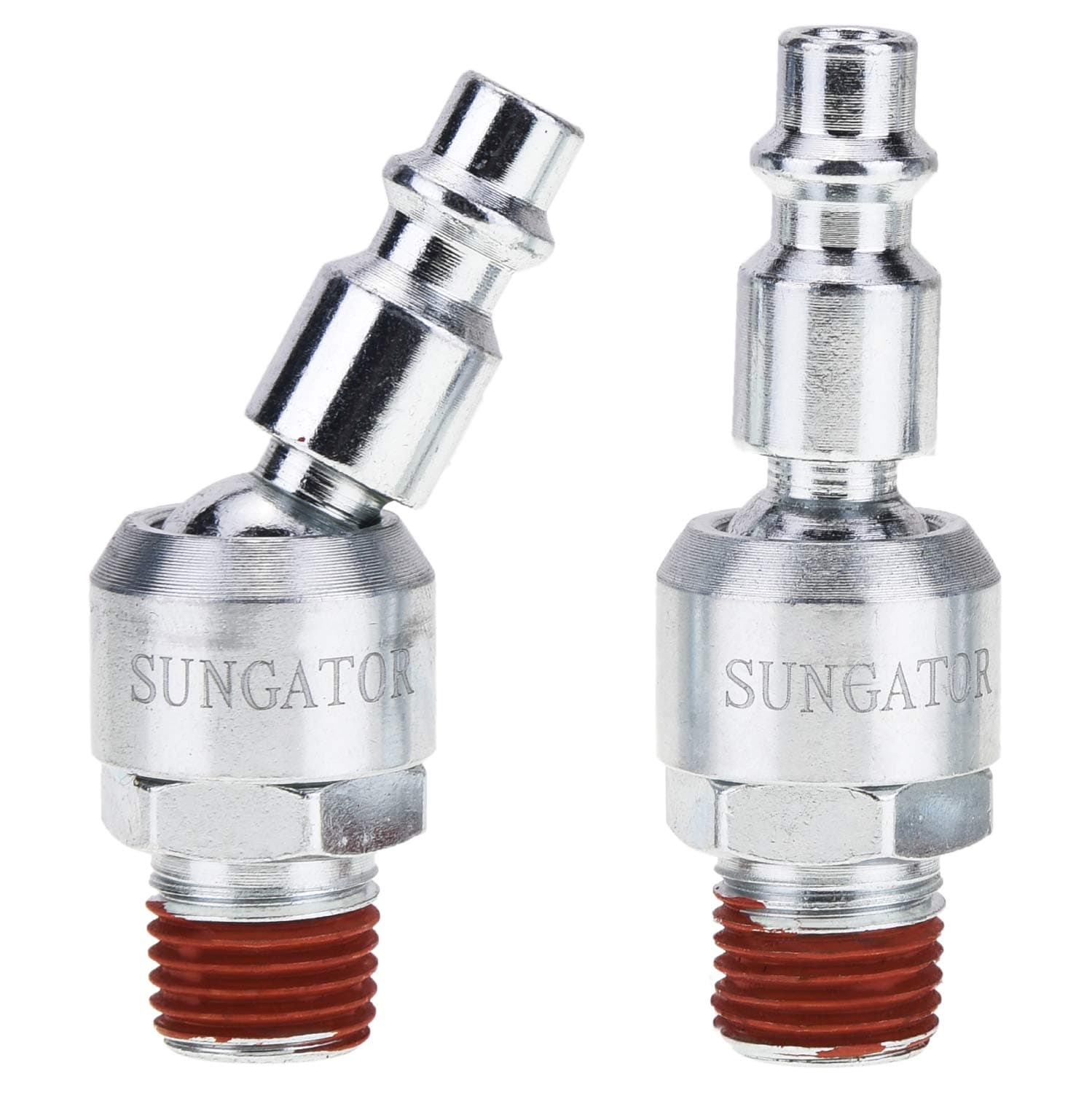 SUNGATOR 2-Pack 1/4 Inch Swivel Air Tool Fittings, 360° Rotatable 1/4" Hose Connectors