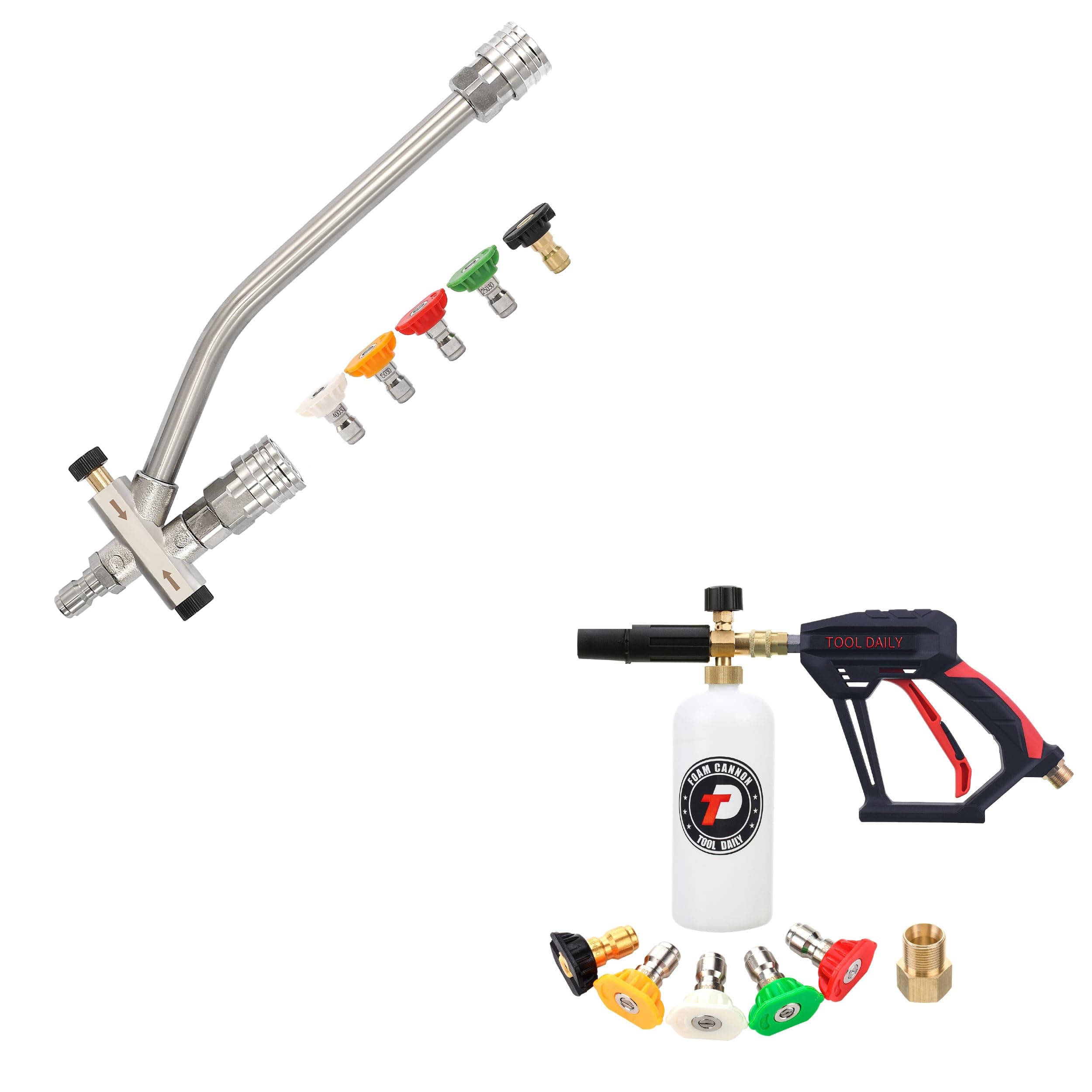 Dual-Connector Foam Cannon Accessory for Pressure Washers