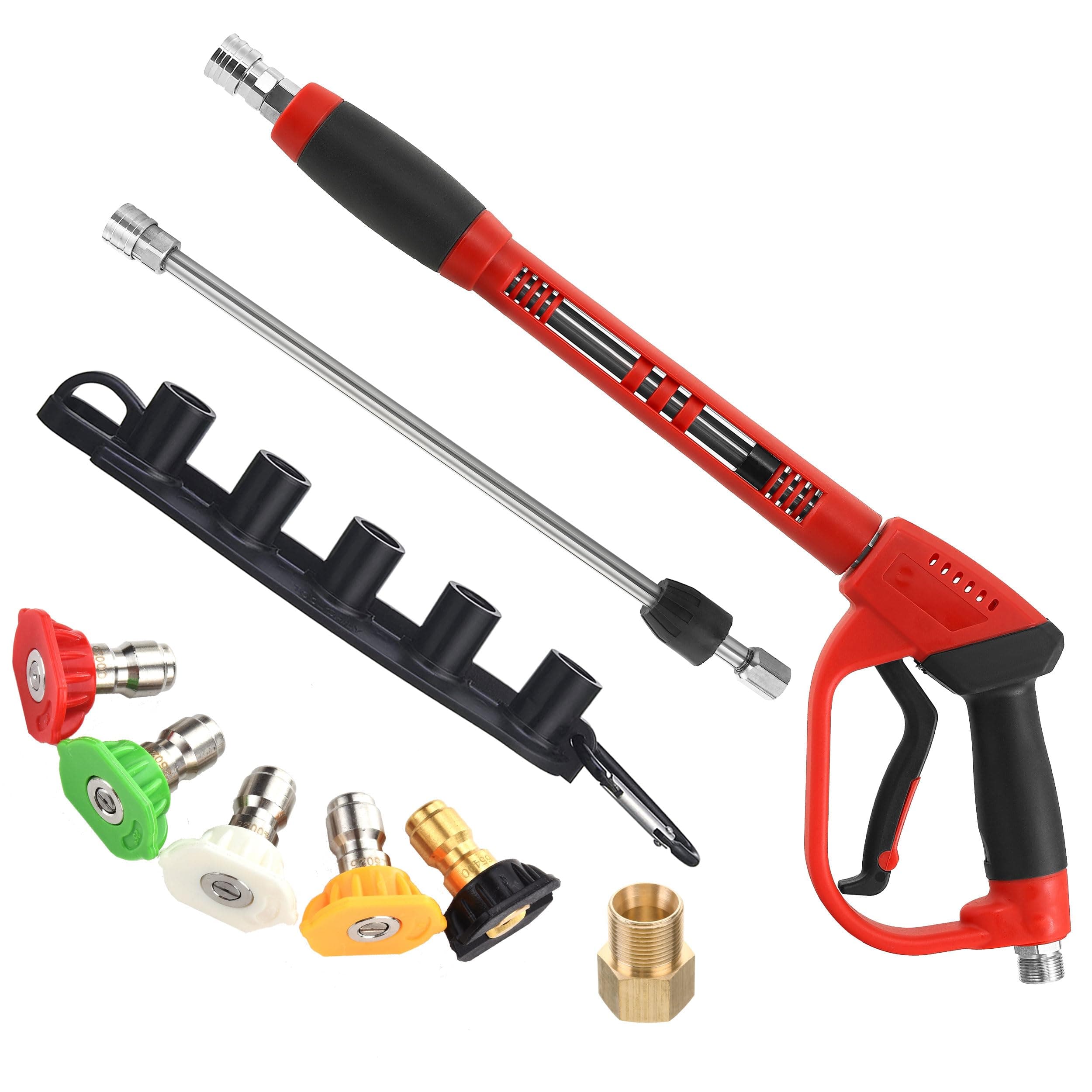 Tool Daily Deluxe 5000 PSI Pressure Washer Gun, 40 Inch, M22 Fitting, Wand Extension Included
