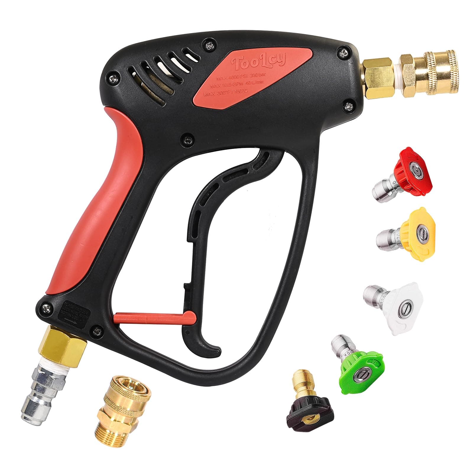TOOLCY 4000 PSI Short Pressure Washer Gun with Swivel and 3/8" Male Plug