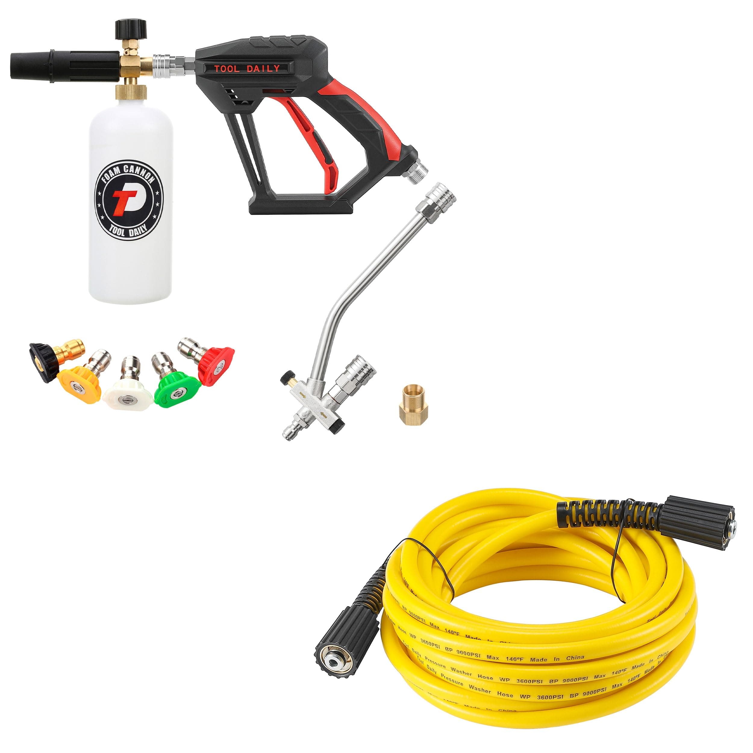 Daily Short Pressure Washer Gun with Foam Cannon, 25 FT Hose