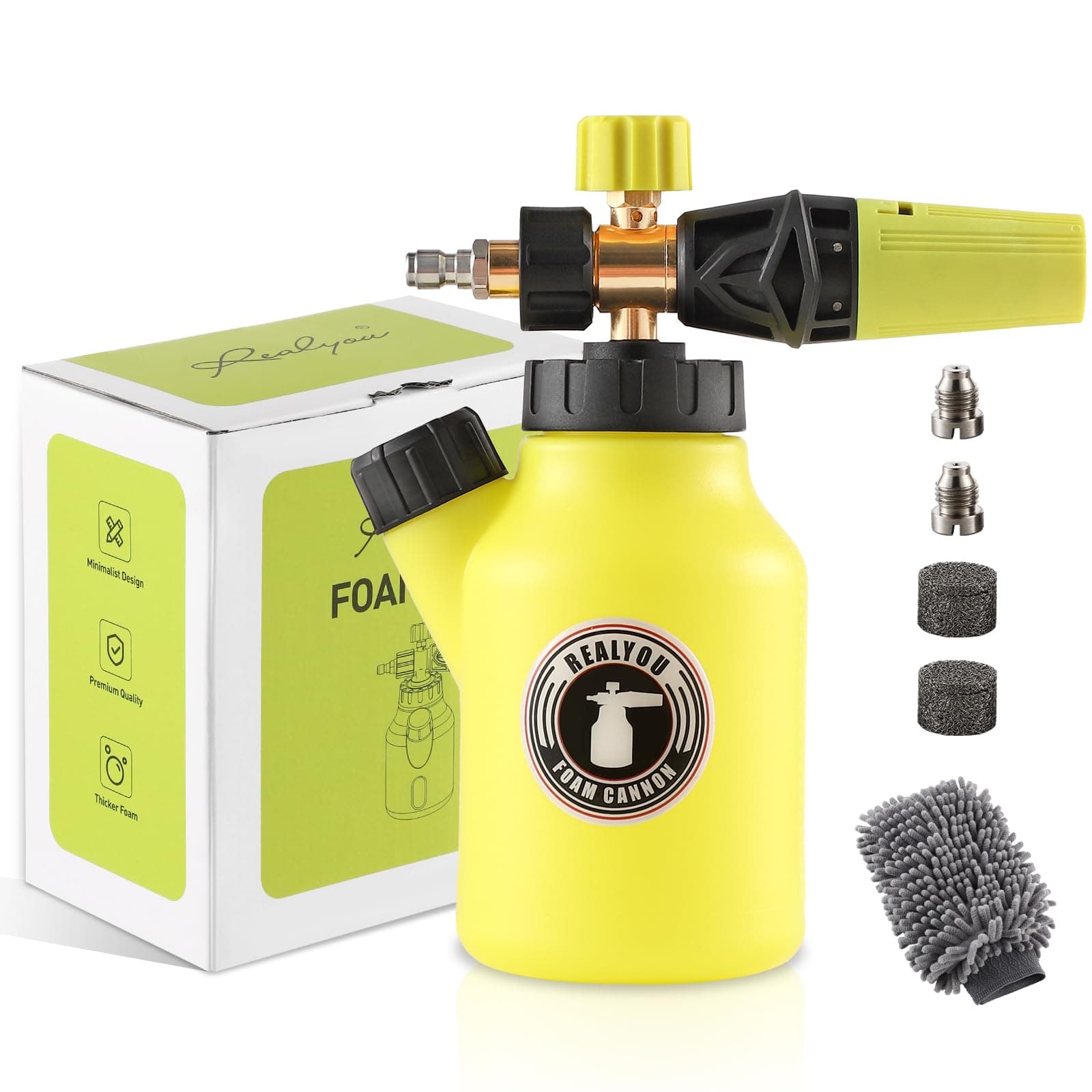 High-Pressure 4500 PSI Foam Cannon with 1/4" Quick Connector and Adjustable Nozzle