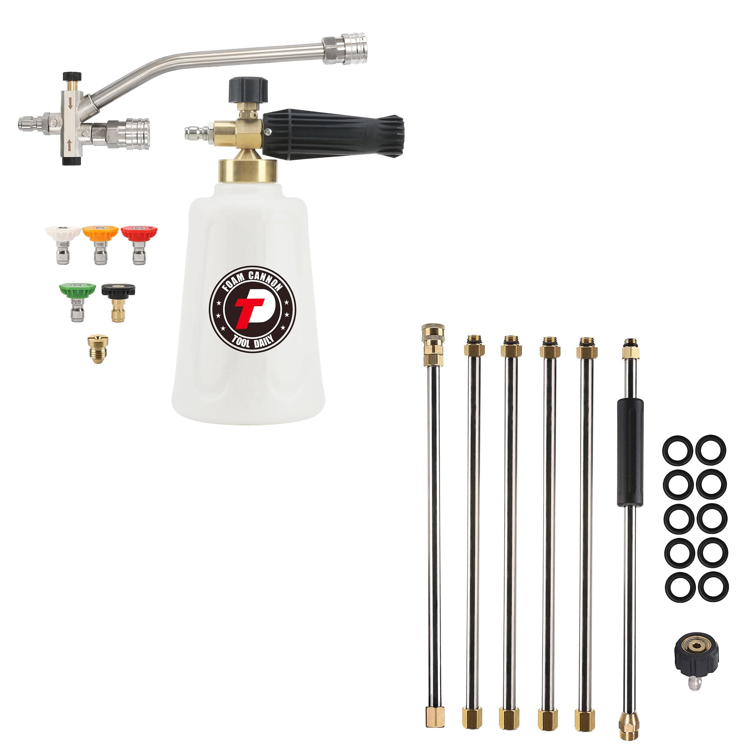 Pressure Washer Foaming Cannon with Double Tip, 90 Inch Lance