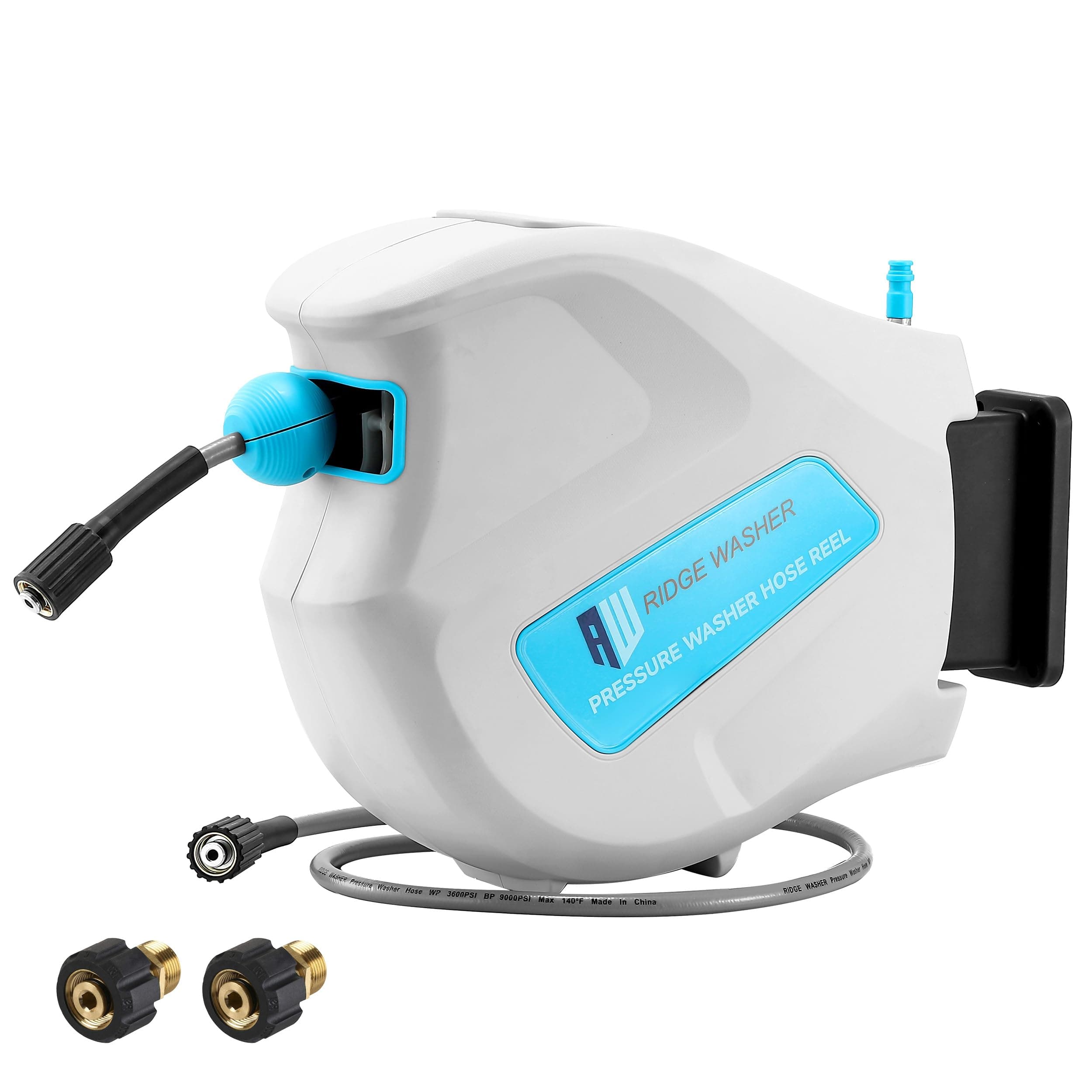 RIDGE WASHER 65FT 3600 PSI Power Washer Hose Reel, Auto Rewind