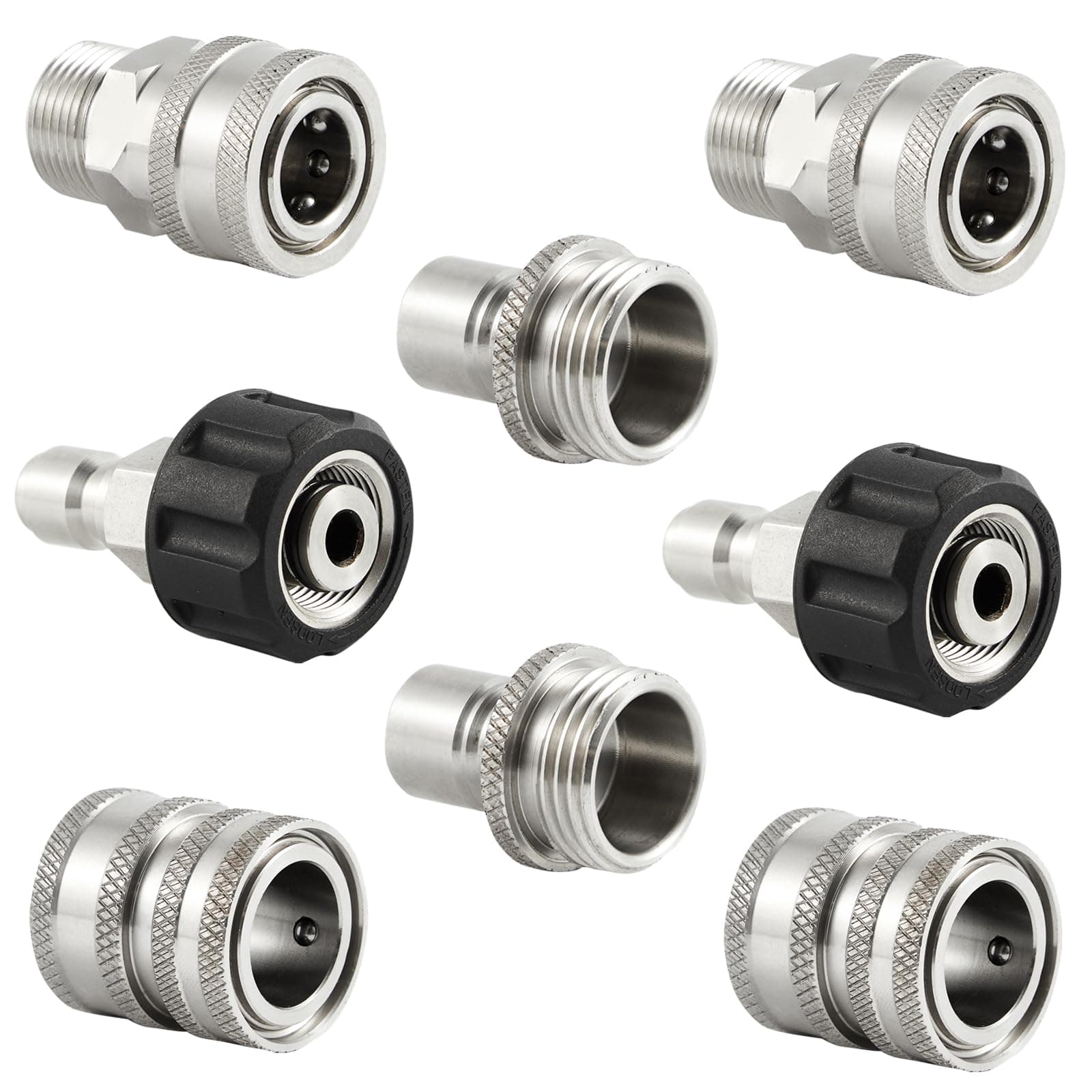 Stainless Steel Pressure Washer Quick Connect Kit, 8 Pack