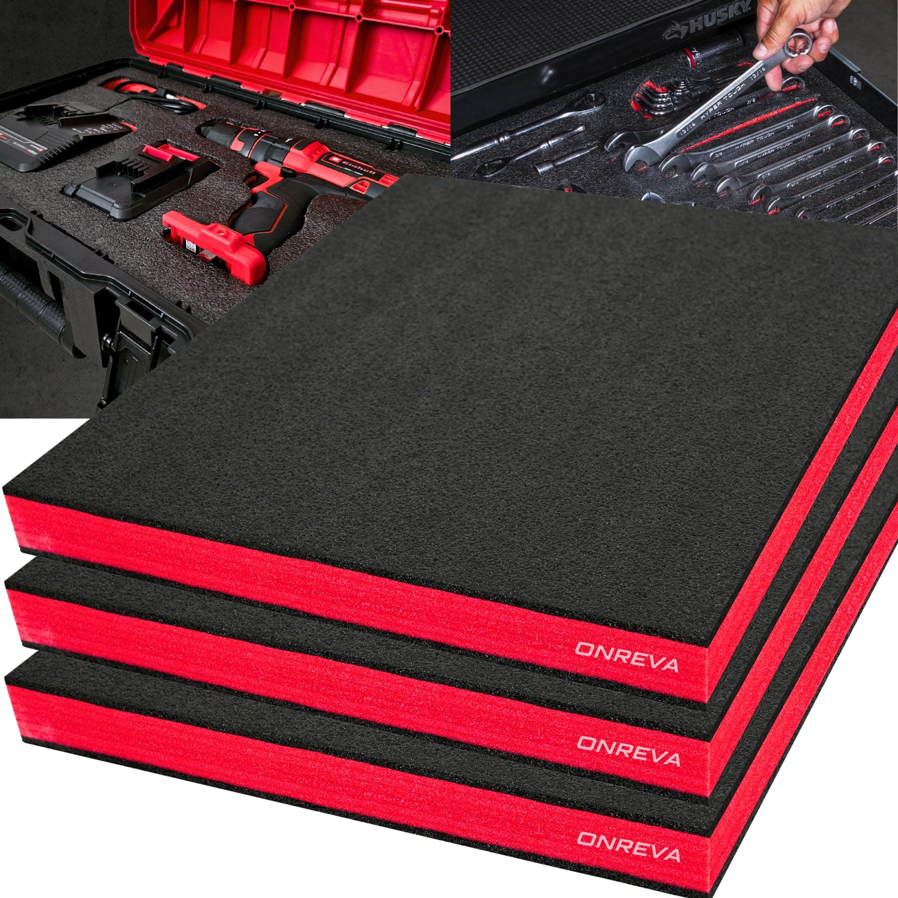 3Pack 18x12x2 inch Tool Box Foam Inserts for Cases
| Polyethylene Storage Sheets for Toolbox Hard Case Kaizen Organizer
| Tool Shadow Insert for Tool Box Kaizen Organizer Sheet