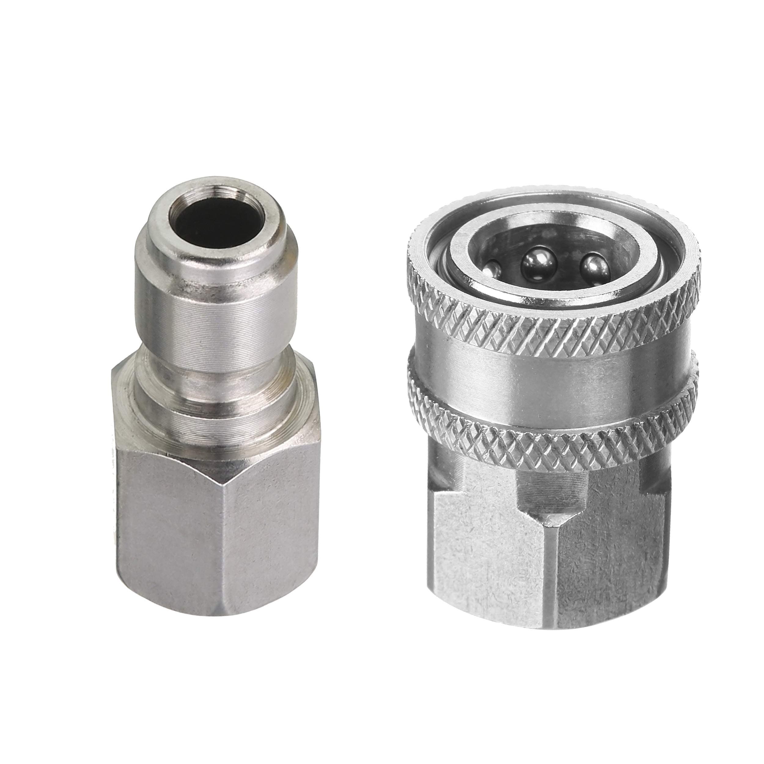 Pressure Washer Adapter Set, 3/8 Inch Quick Connect Kit, Female Fitting, Stainless Steel, 5000 PSI