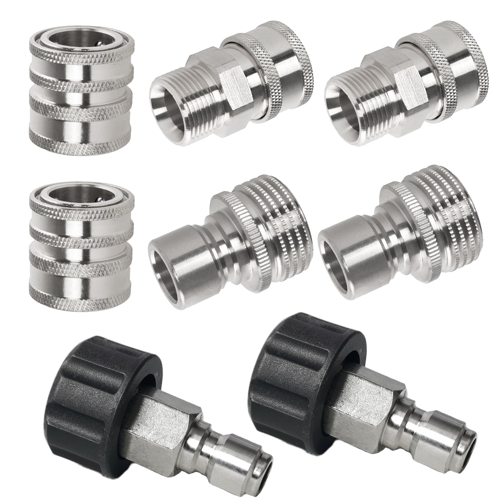 M22 Metric Male Thread Quick Connect Kit, 8 Pack