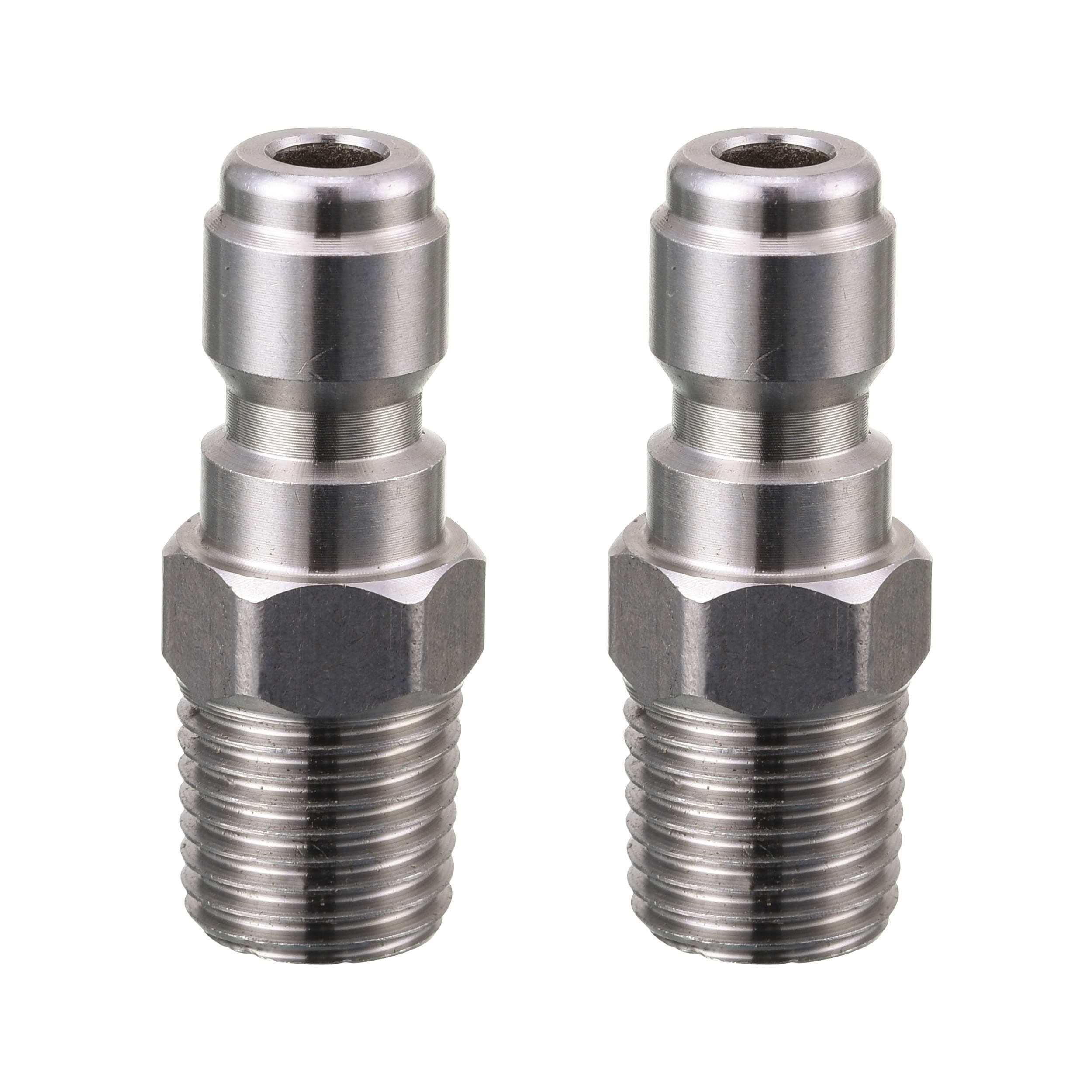 Pressure Washer Coupler Quick Connect Plug, 1/4 Inch Male NPT Fitting, 5000 PSI, 2-Pack