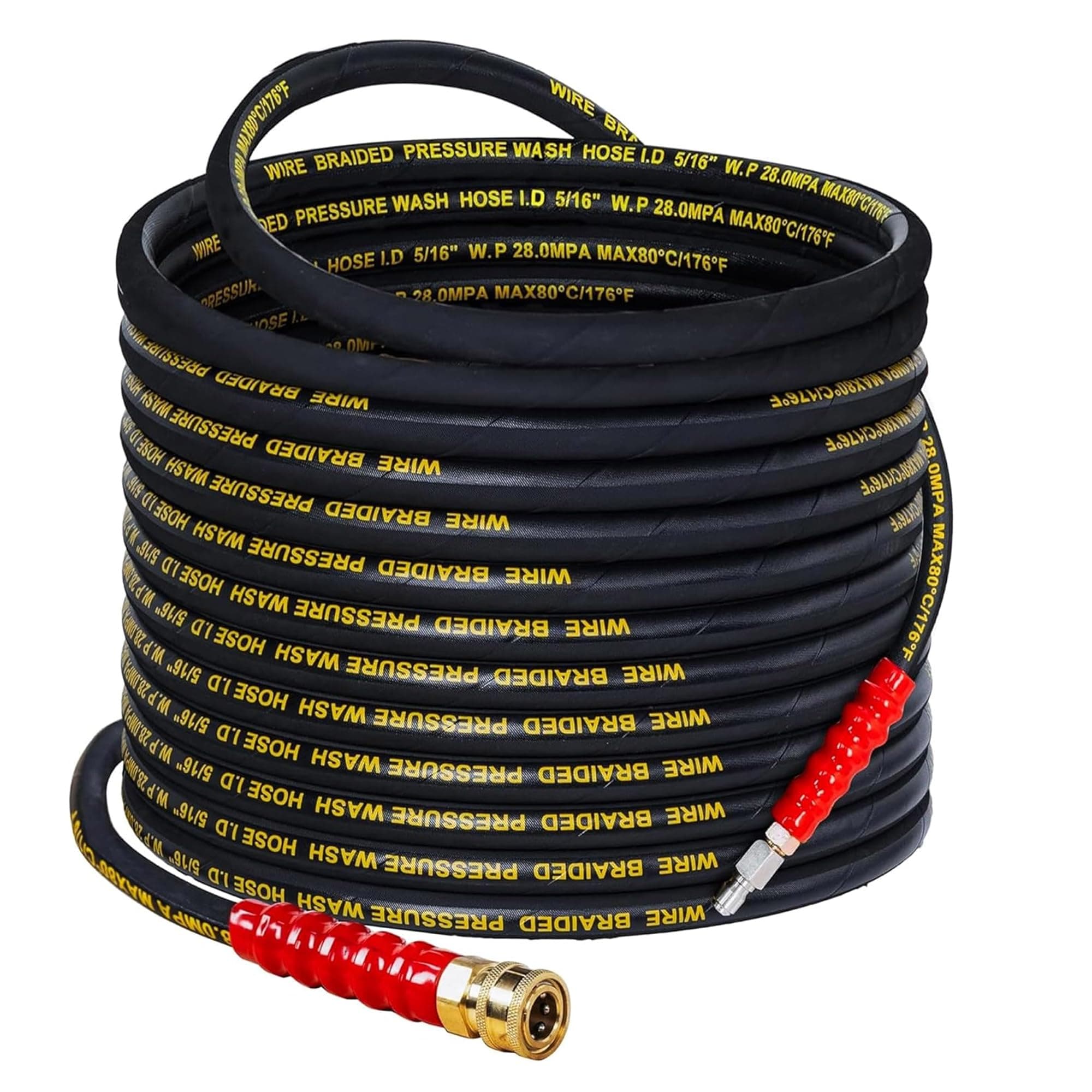 3/8" Quick Connect 50 FT 4000 PSI Kink Resistant Pressure Washer Hose