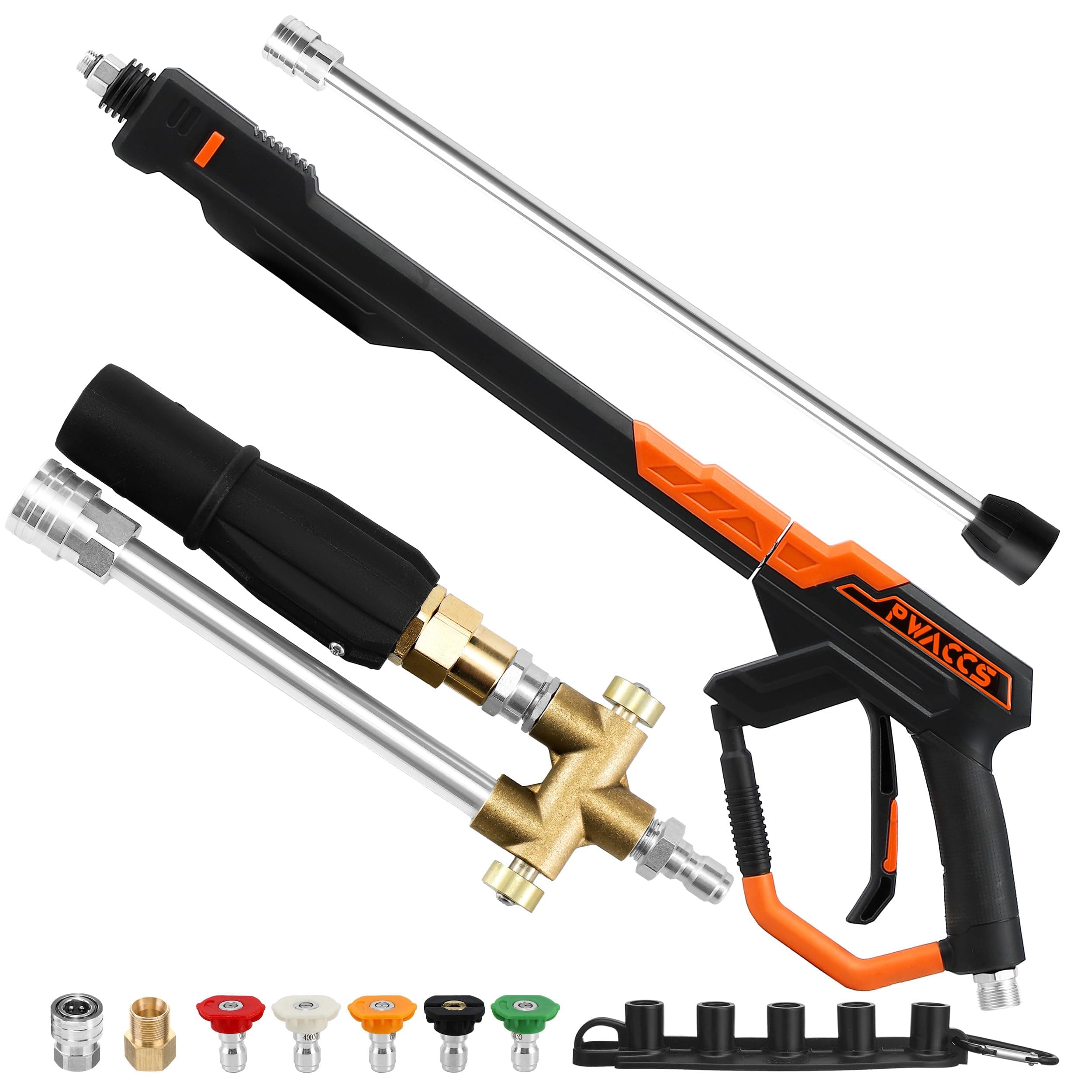 PWACCS 5 Nozzle Pressure Washer Gun, 4000 PSI, Dual-purpose Nozzles, 43 Inch Extension