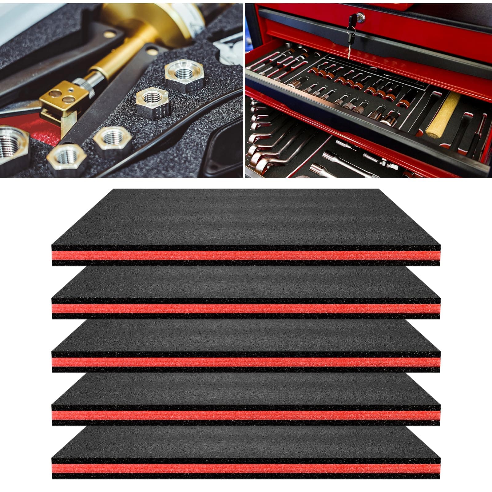 5 PCS Tool Box Foam Inserts for Tool Cabinet Storage Organization Craft
| 17.3x12x1 Inch Tool Foam Sheets Organizer for Toolbox Chest Drawer
| Foam Inserts for Cases Toolbox Cabinet Chest Drawer Storage Solutions