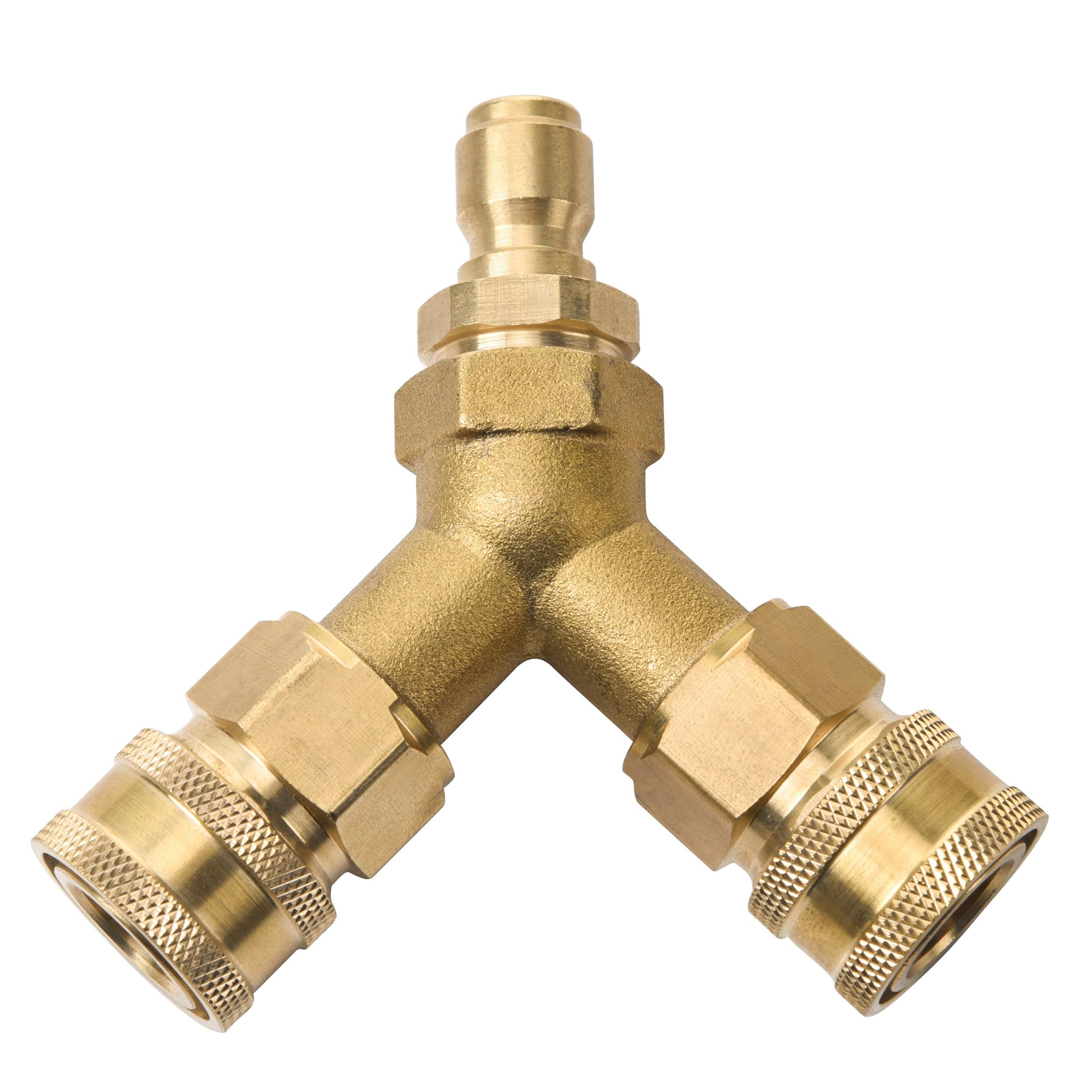 Tool Daily Pressure Washer Tee Coupler, Quick Connect Two Gun to One, 3/8 Inch Fitting
