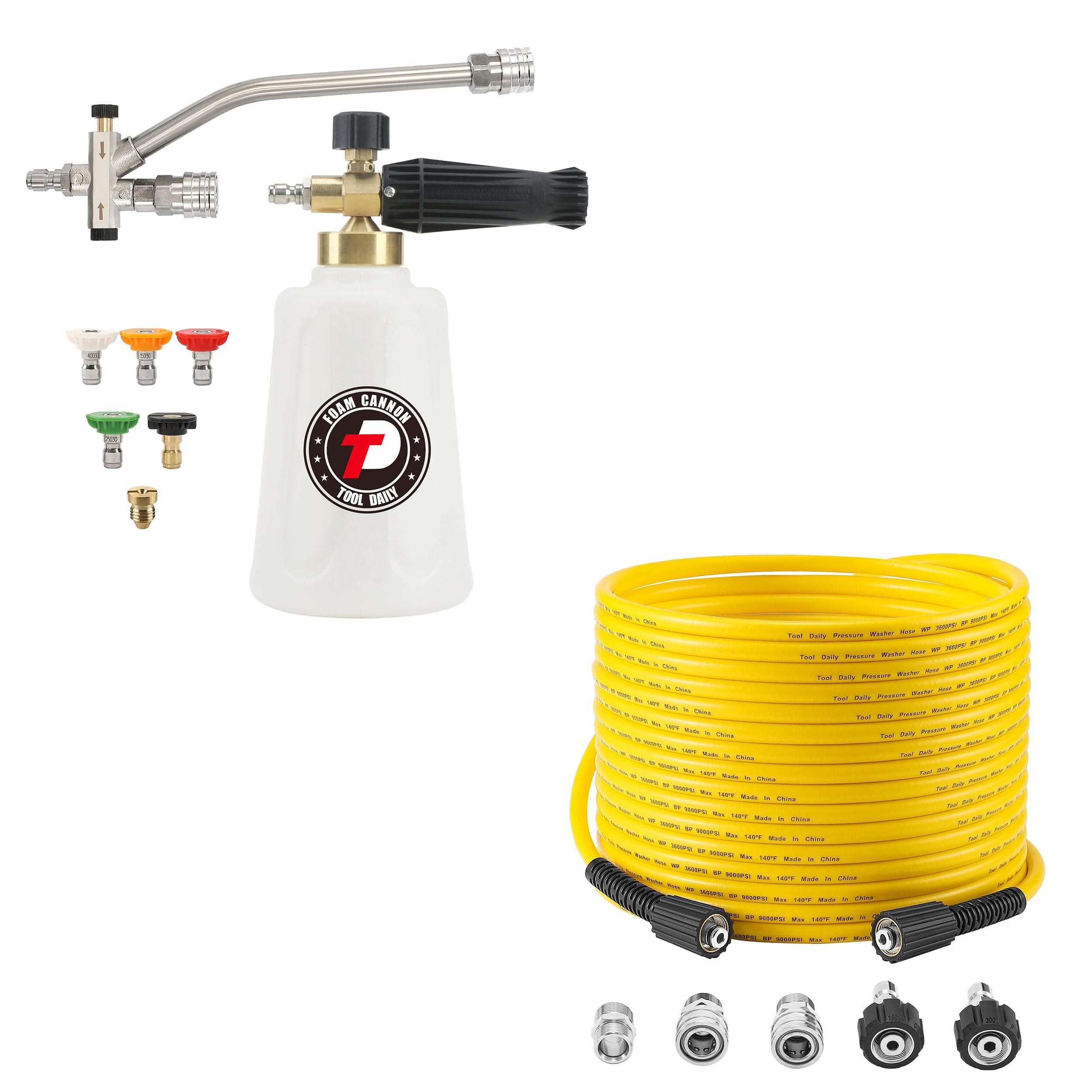 DailyFoam Cannon Double Tip Attachment 50FT Pressure Washer Hose